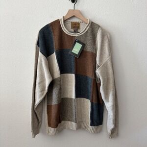 REDHEAD Mens Sweater Patchwork Earthcore Gorpcore Cabin Outdoorsy Size L
